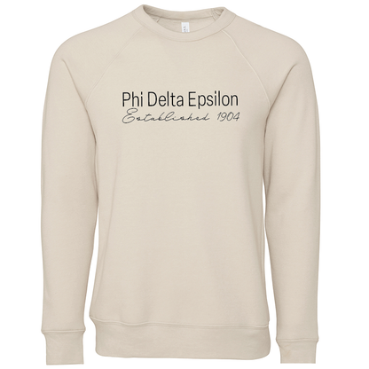 Phi Delta Epsilon Embroidered Printed Name Crewneck Sweatshirts