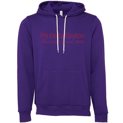 Phi Delta Epsilon Embroidered Printed Name Hooded Sweatshirts