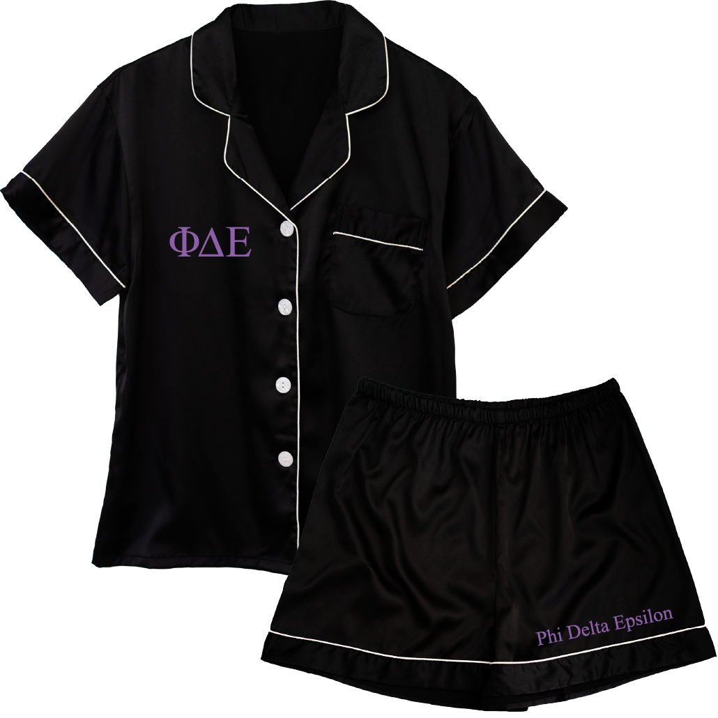 Phi Delta Epsilon Embroidered Ladies' Pajama Sets