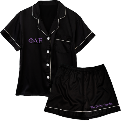 Phi Delta Epsilon Embroidered Ladies' Pajama Sets