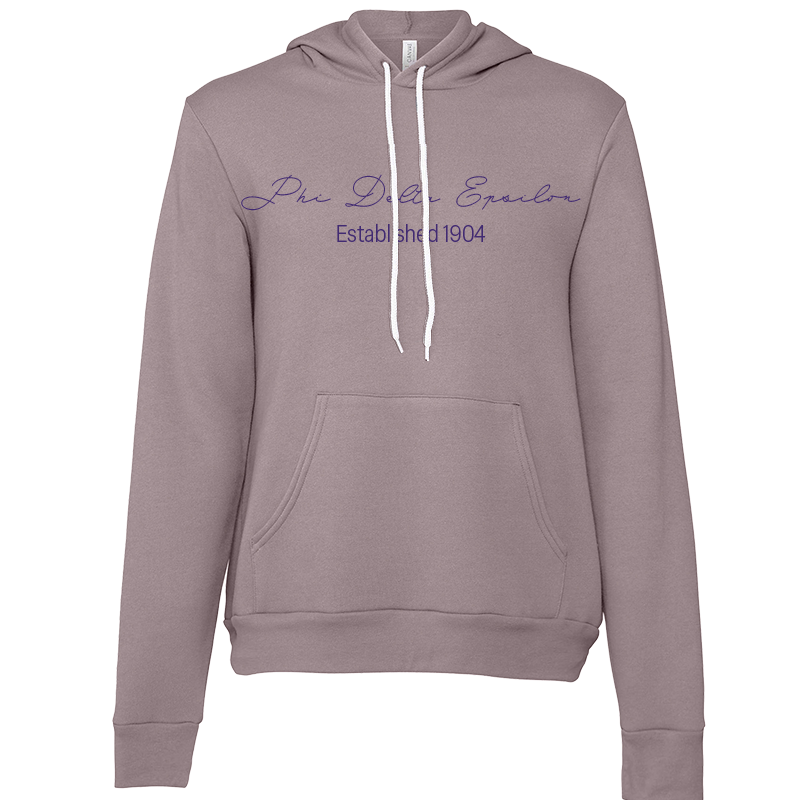 Phi Delta Epsilon Embroidered Scripted Name Hooded Sweatshirts