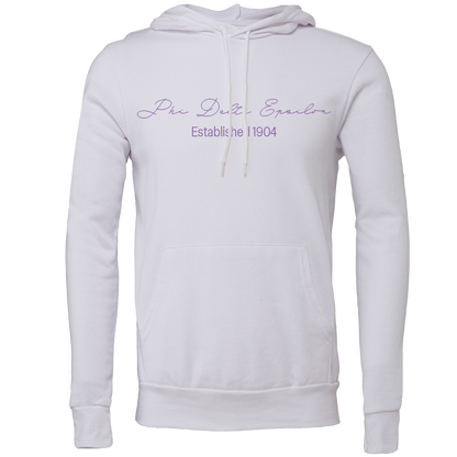Phi Delta Epsilon Embroidered Scripted Name Hooded Sweatshirts