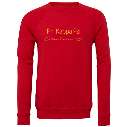 Phi Kappa Psi Embroidered Printed Name Crewneck Sweatshirts