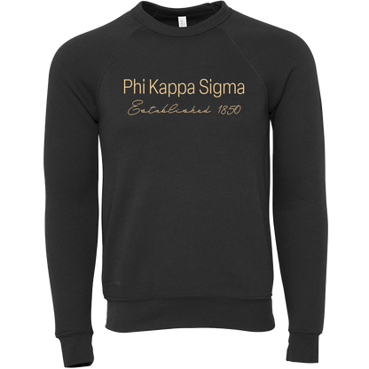 Phi Kappa Sigma Embroidered Printed Name Crewneck Sweatshirts