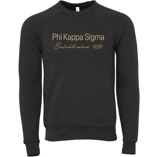 Phi Kappa Sigma Embroidered Printed Name Crewneck Sweatshirts