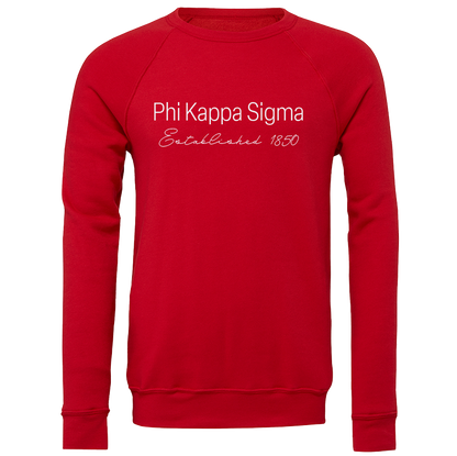 Phi Kappa Sigma Embroidered Printed Name Crewneck Sweatshirts