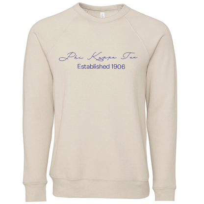Phi Kappa Tau Embroidered Scripted Name Crewneck Sweatshirts