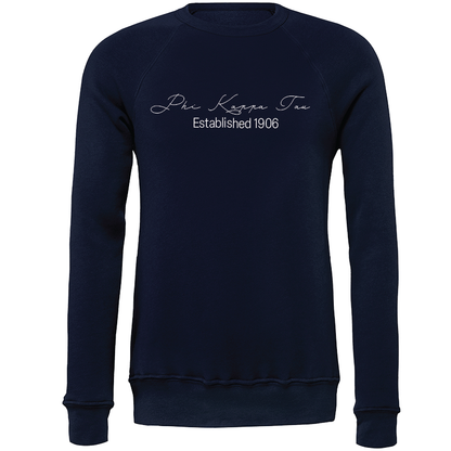 Phi Kappa Tau Embroidered Scripted Name Crewneck Sweatshirts