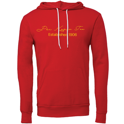 Phi Kappa Tau Embroidered Scripted Name Hooded Sweatshirts