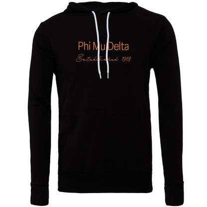 Phi Mu Delta Embroidered Printed Name Hooded Sweatshirts