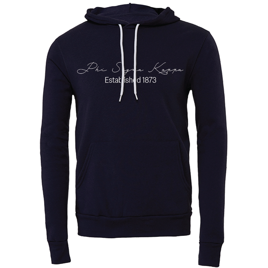 Phi Sigma Kappa Embroidered Scripted Name Hooded Sweatshirts