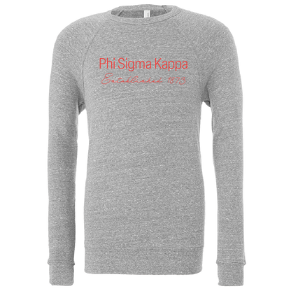 Phi Sigma Kappa Embroidered Printed Name Crewneck Sweatshirts