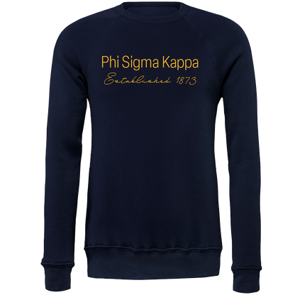 Phi Sigma Kappa Embroidered Printed Name Crewneck Sweatshirts