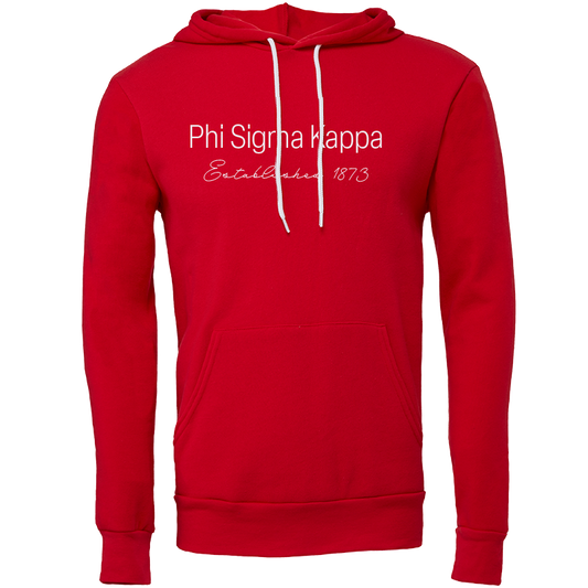 Phi Sigma Kappa Embroidered Printed Name Hooded Sweatshirts