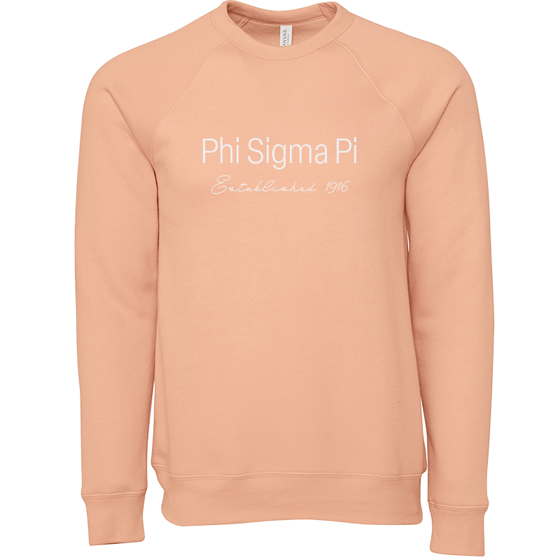 Phi Sigma Pi Embroidered Printed Name Crewneck Sweatshirts
