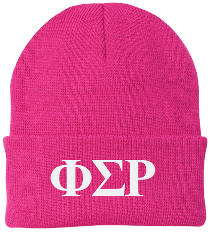 Phi Sigma Rho Lettered Beanies