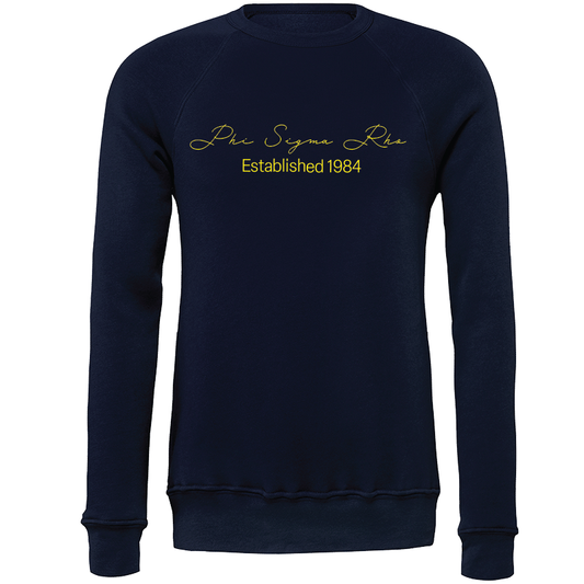 Phi Sigma Rho Embroidered Scripted Name Crewneck Sweatshirts