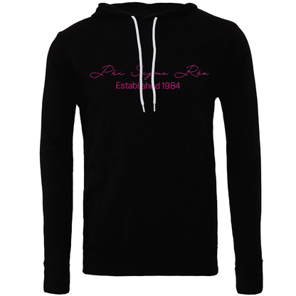 Phi Sigma Rho Embroidered Scripted Name Hooded Sweatshirts