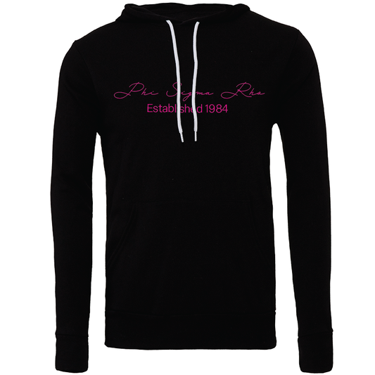 Phi Sigma Rho Embroidered Scripted Name Hooded Sweatshirts