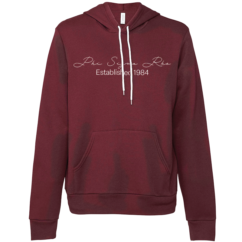 Phi Sigma Rho Embroidered Scripted Name Hooded Sweatshirts