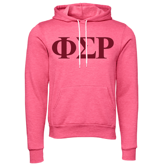 Phi Sigma Rho Embroidered Lettered Hooded Sweatshirts