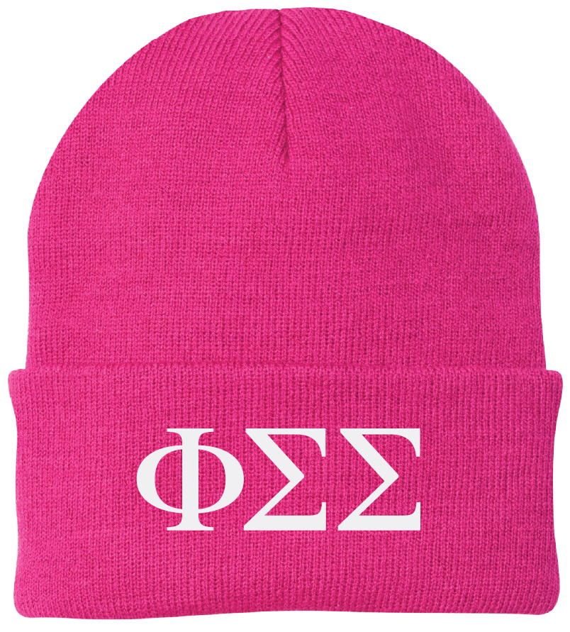 Phi Sigma Sigma Lettered Beanies