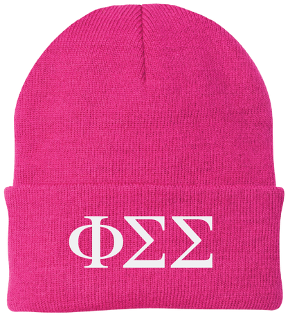 Phi Sigma Sigma Lettered Beanies