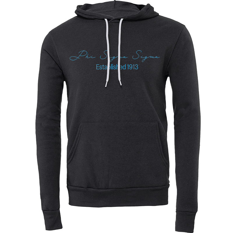 Phi Sigma Sigma Embroidered Scripted Name Hooded Sweatshirts