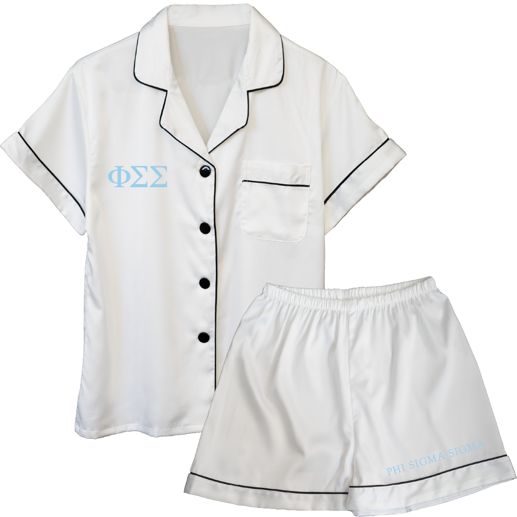 Phi Sigma Sigma Embroidered Ladies' Pajama Sets