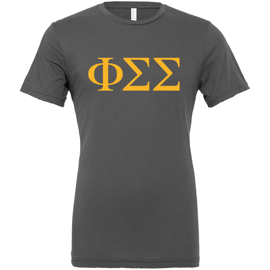 Phi Sigma Sigma Lettered Short Sleeve T-Shirts