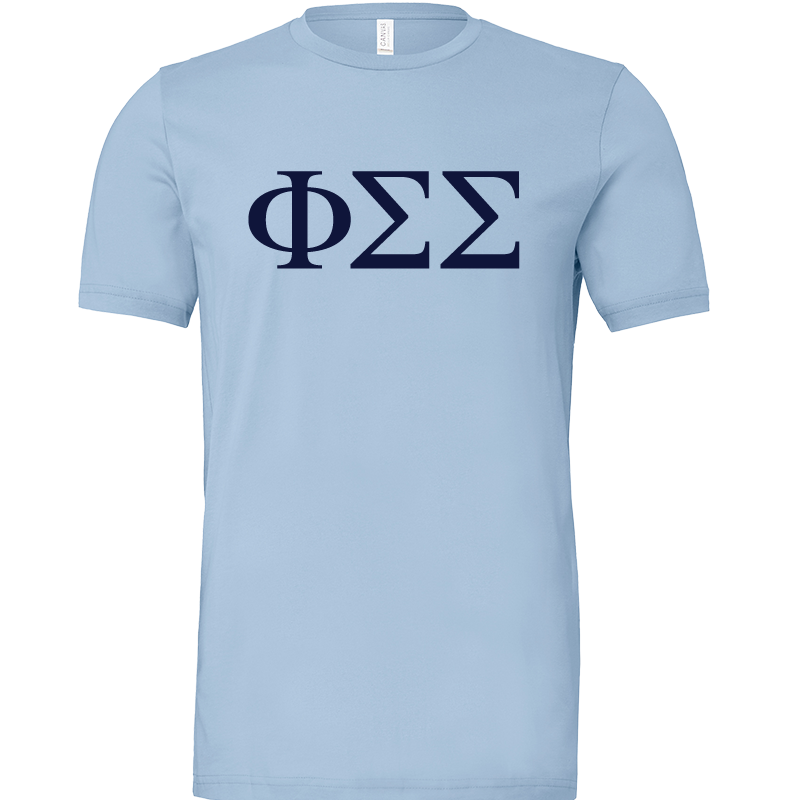 Phi Sigma Sigma Lettered Short Sleeve T-Shirts