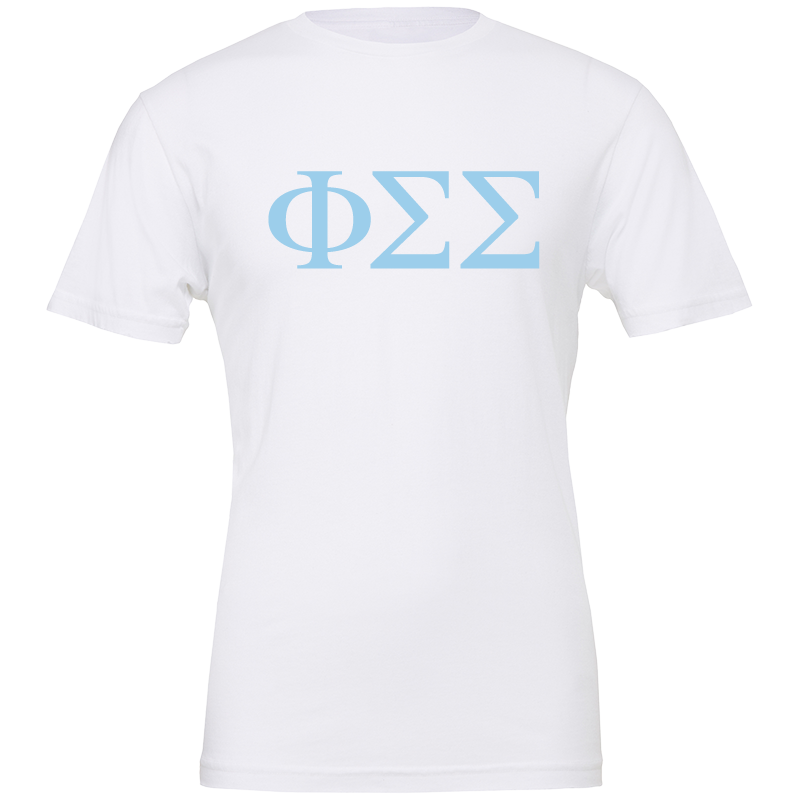 Phi Sigma Sigma Lettered Short Sleeve T-Shirts