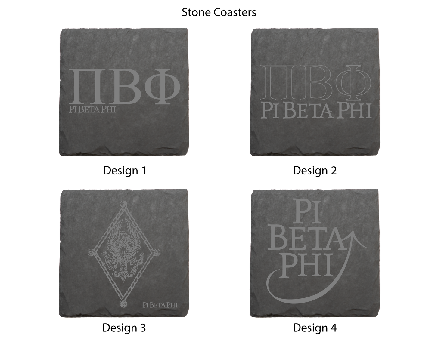 Pi Beta Phi Stone Coasters - 4-Pack