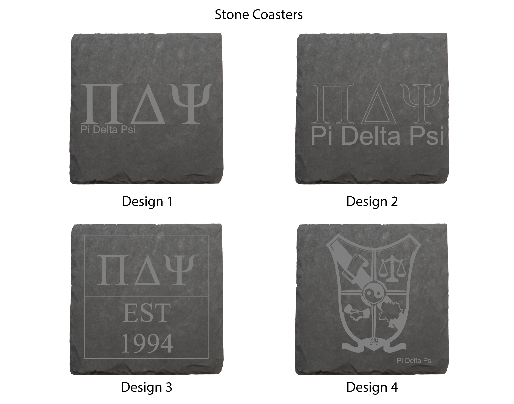 Pi Delta Psi Stone Coasters - 4-Pack