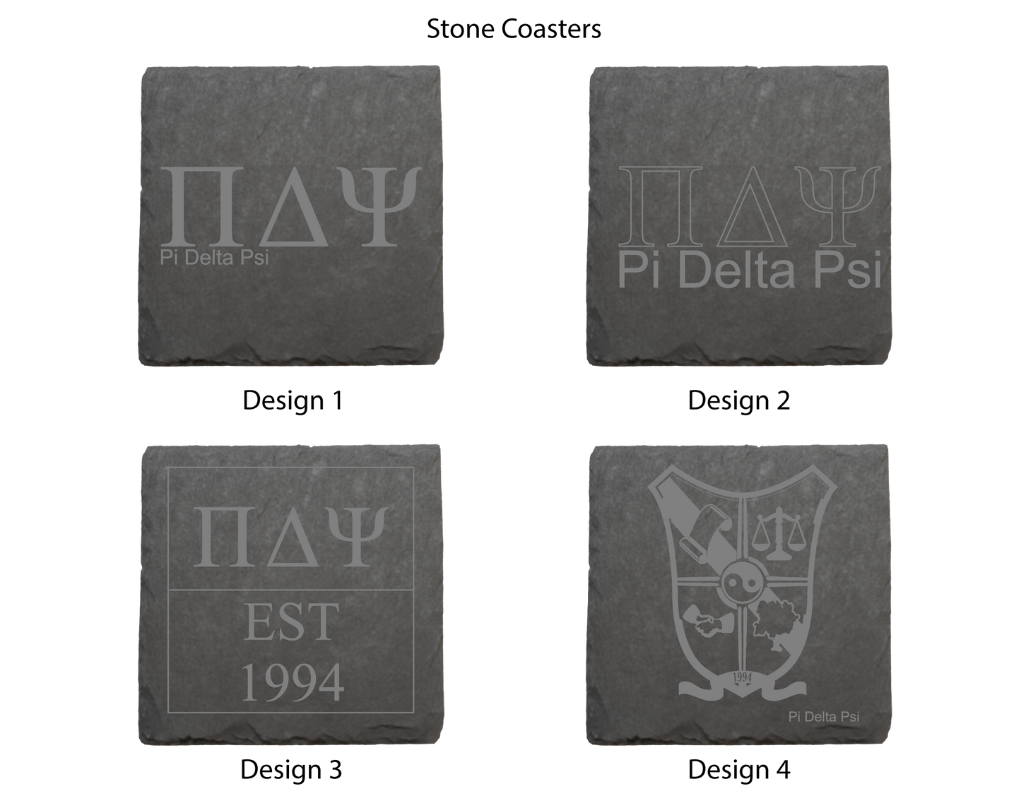 Pi Delta Psi Stone Coasters - 4-Pack