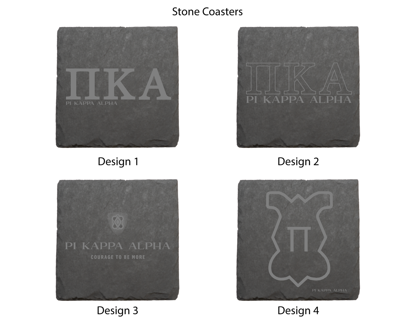 Pi Kappa Alpha (Oak Service Corporation) Stone Coasters - 4-Pack