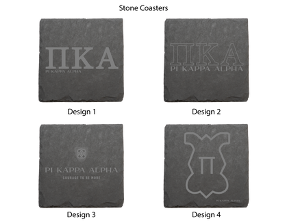 Pi Kappa Alpha (Oak Service Corporation) Stone Coasters - 4-Pack