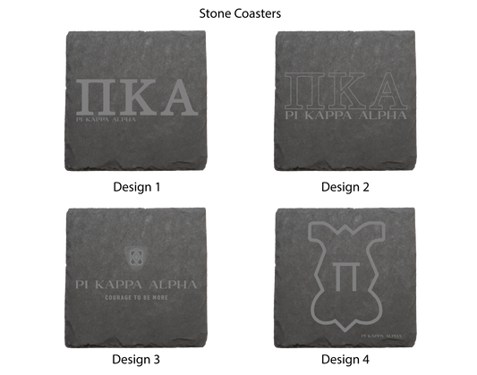 Pi Kappa Alpha (Oak Service Corporation) Stone Coasters - 4-Pack