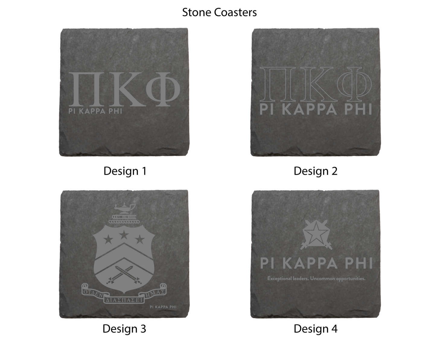 Pi Kappa Phi Stone Coasters - 4-Pack