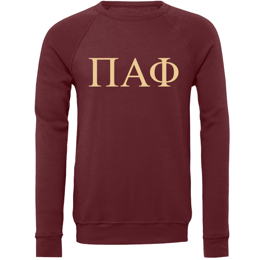 Pi Alpha Phi Embroidered Lettered Crewneck Sweatshirts