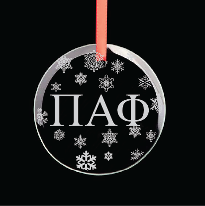 Pi Alpha Phi Round Multi-Snowflake Ornament