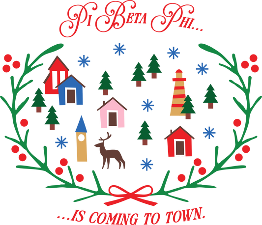 Pi Beta Phi Christmas Village Cropped Hoodie