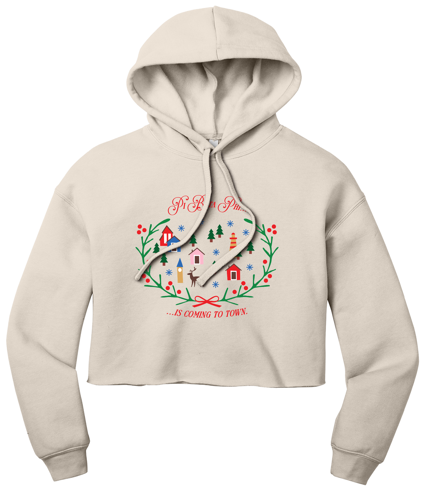 Pi Beta Phi Christmas Village Cropped Hoodie