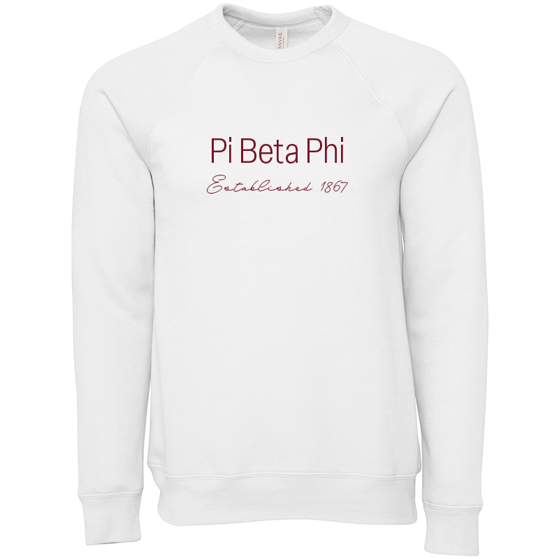 Pi Beta Phi Embroidered Printed Name Crewneck Sweatshirts