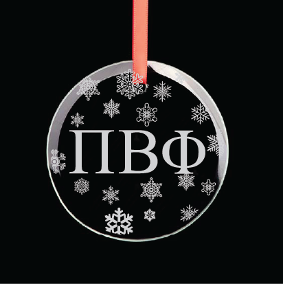 Pi Beta Phi Round Multi-Snowflake Ornament