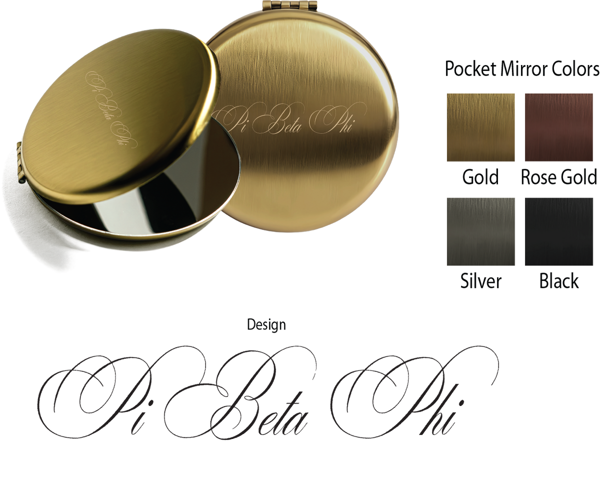 Pi Beta Phi Script Pocket Mirrors