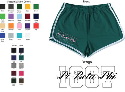 Pi Beta Phi Year and Name Women's Shorts