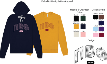 Pi Beta Phi Varsity Polka Dot Hoodie