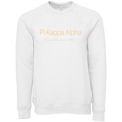 Pi Kappa Alpha Embroidered Printed Name Crewneck Sweatshirts