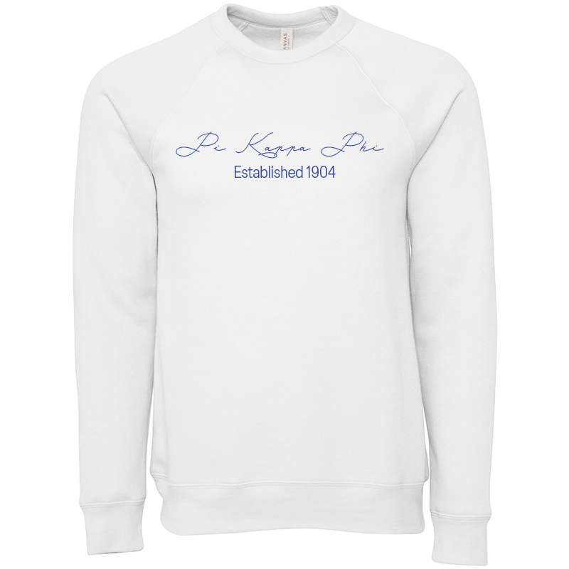 Pi Kappa Phi Embroidered Printed Name Crewneck Sweatshirts